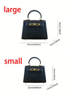 Retro Crocodile Leather Boston Bag