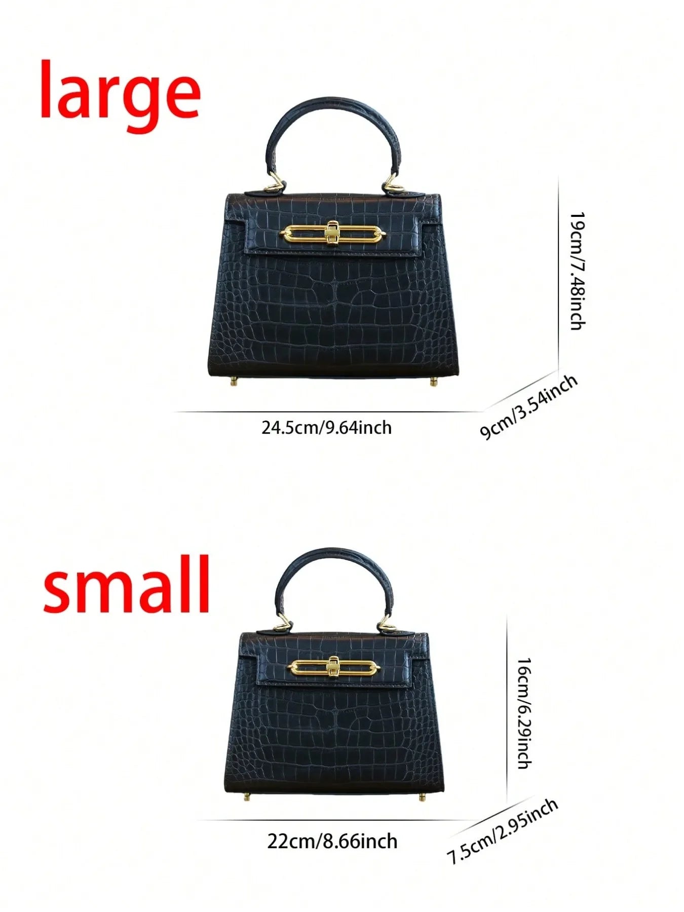 Retro Crocodile Leather Boston Bag