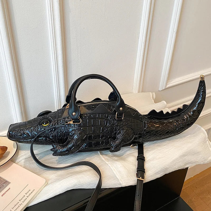 3D Crocodile Embossed Handbag