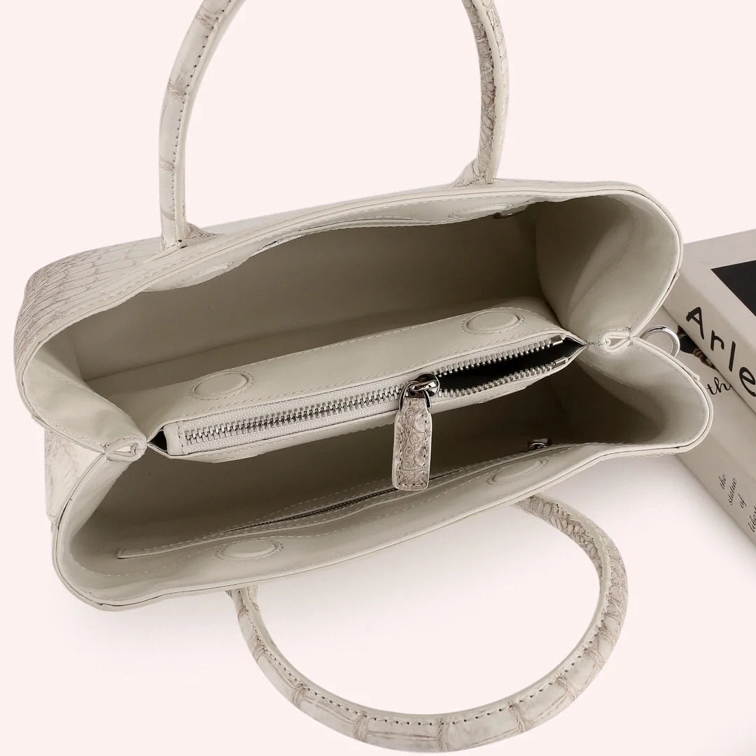Luxury Croc-Embossed Leather Tote Bag