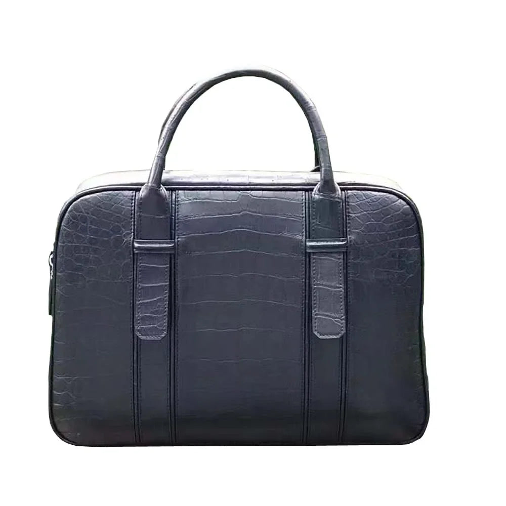 Men's Croc-Embossed Leather Handbag