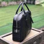 Men's Croc-Embossed Leather Handbag