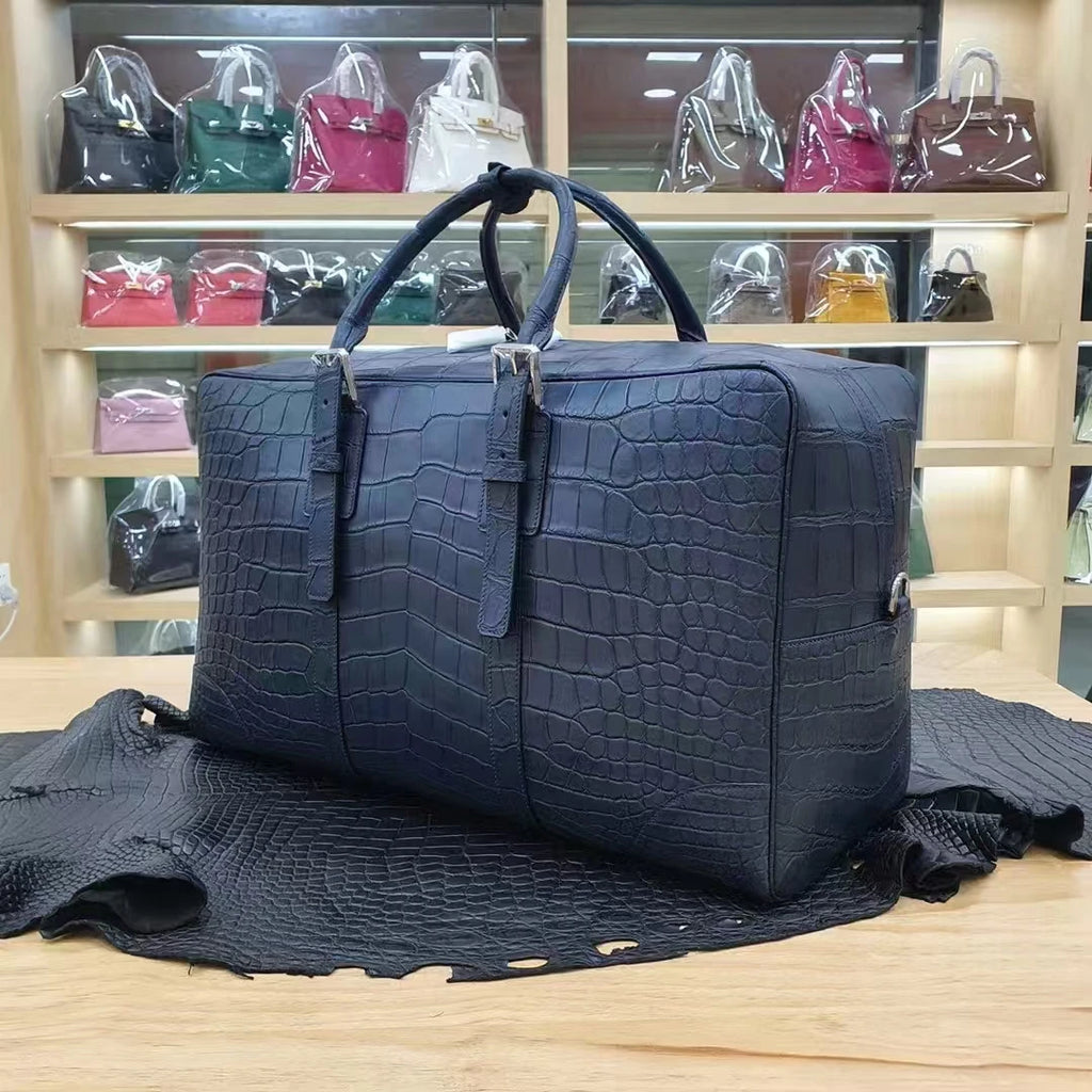 Luxury Croc-Embossed Leather Travel Bag