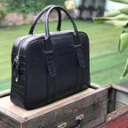 Men's Croc-Embossed Leather Handbag