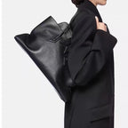 Vintage Crocodile-Embossed Pleated Tote Bag