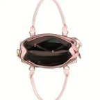 3-Piece Crocodile Embossed Handbag Set
