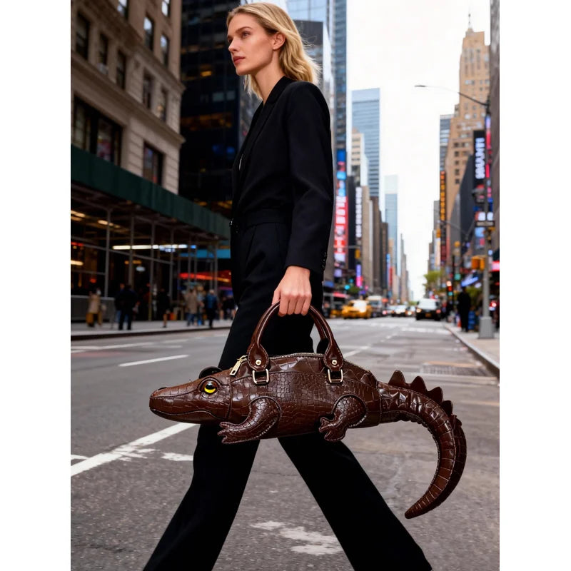 Realistic 3D Crocodile Handbag