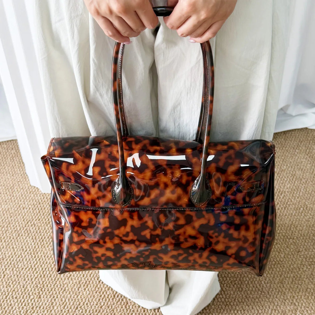 Transparent Crocodile Leather Jelly Tote