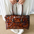 Transparent Crocodile Leather Jelly Tote