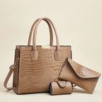Luxury Crocodile Leather Handbag Set