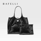 Luxury Croc-Embossed Leather Messenger Bag
