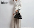 Vintage Crocodile-Embossed Pleated Tote Bag