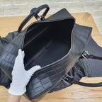 Luxury Croc-Embossed Leather Travel Bag