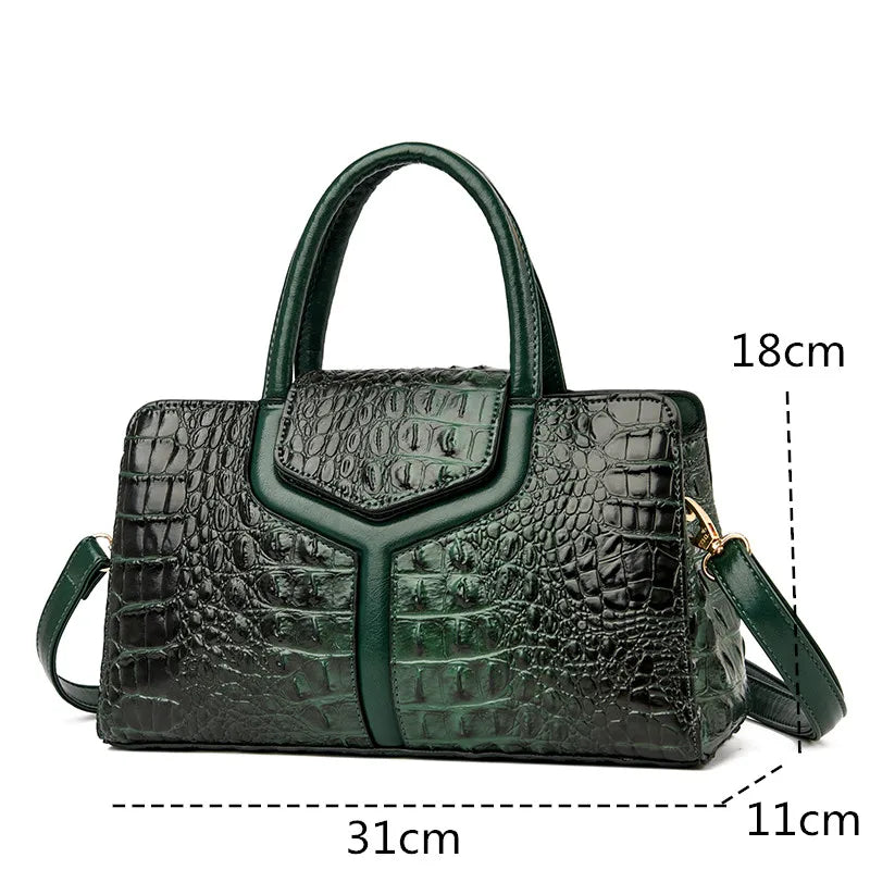 Premium Crocodile Leather Crossbody Bag