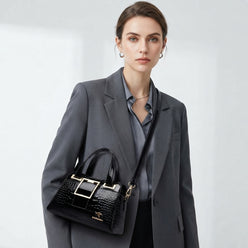 Luxury Crocodile Leather Crossbody Bag - editorial-used-by