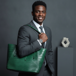 Matte Green Crocodile Leather Tote - editorial-used-by